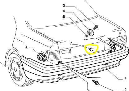 Lancia Dedra Rear Bumper Plug New Original 82450118