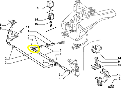 Lancia Lybra Alfa Romeo 164 Headlight Washer Pipe Connection New Original 60561964