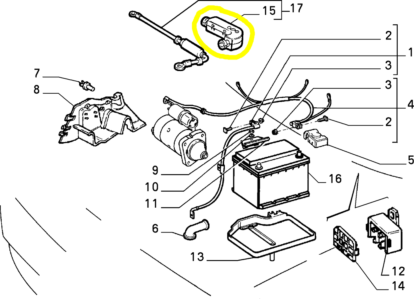 Lancia Delta and Dedra Fiat Coupé Battery Fuse Holder New Original 46413310