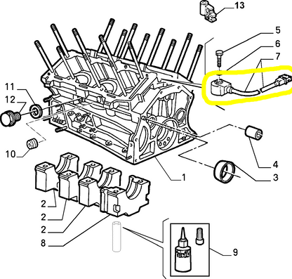 Lancia Thesis V6 Trasmettitore Testa Cilindri L 370 Nuovo Originale 60662823 60816703