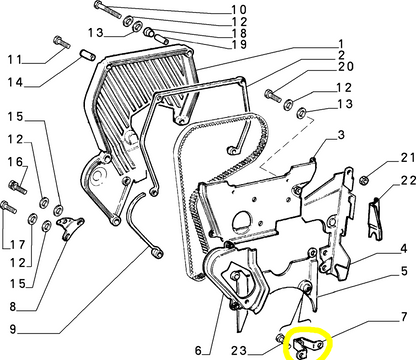 Lancia Delta Integrale and Evoluzione Timing Cover Bracket New Original 7687197 91107590