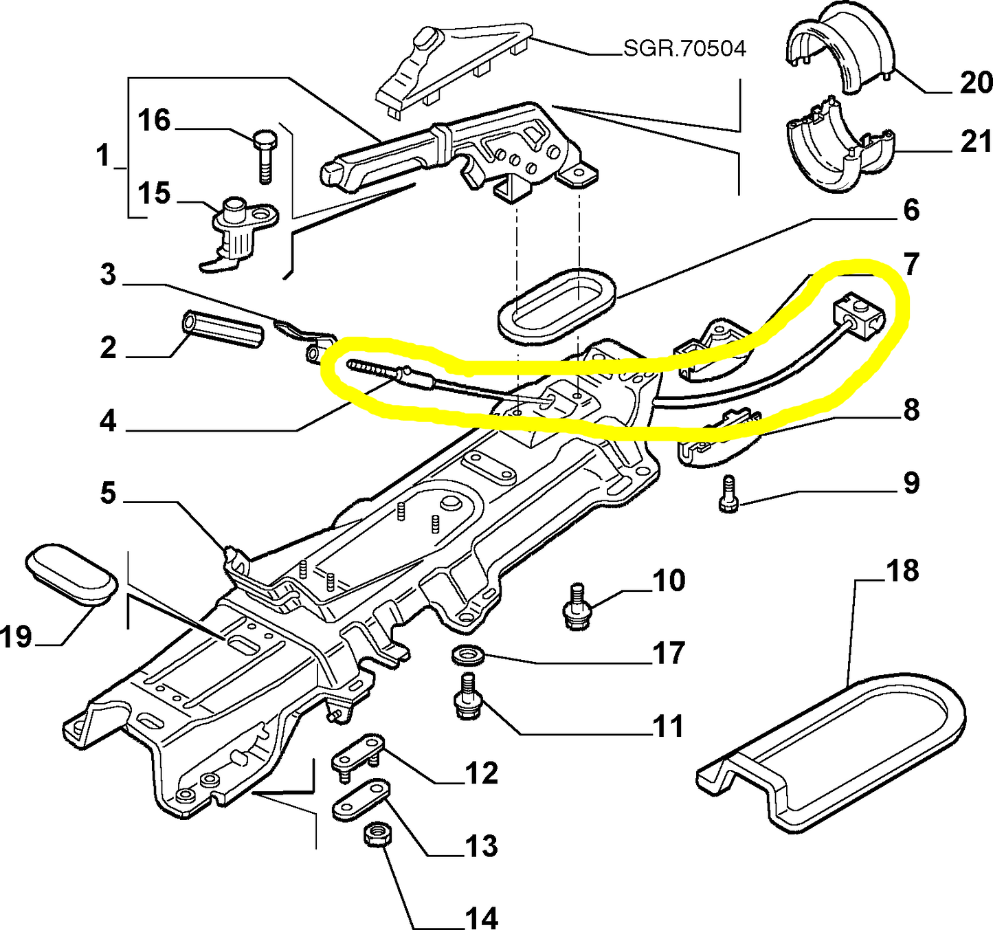 Lancia Delta and Dedra Handbrake Rod New Original 46410282 60811362