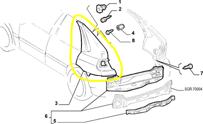 Lancia Delta 5 Porte Parafango Posteriore Destro Nuovo Originale 7791200 82459608