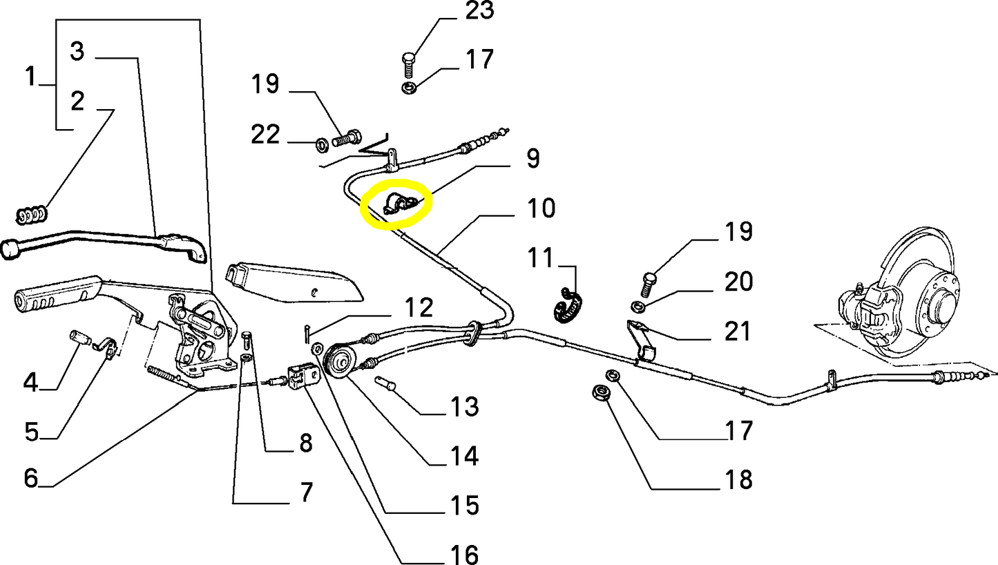 Lancia Thema Fiat Croma Alfa Romeo 164 Handbrake Retainer New Original 82440399 60801788