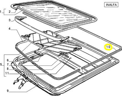 Lancia Dedra Guarnizione di Tenuta Tetto Apribile Inalfa Nuova Originale 7638539 60806773