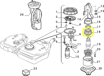 Lancia Delta Integrale Evoluzione Thema Fuel Pump Seal Gasket New Original 82393600 60801387