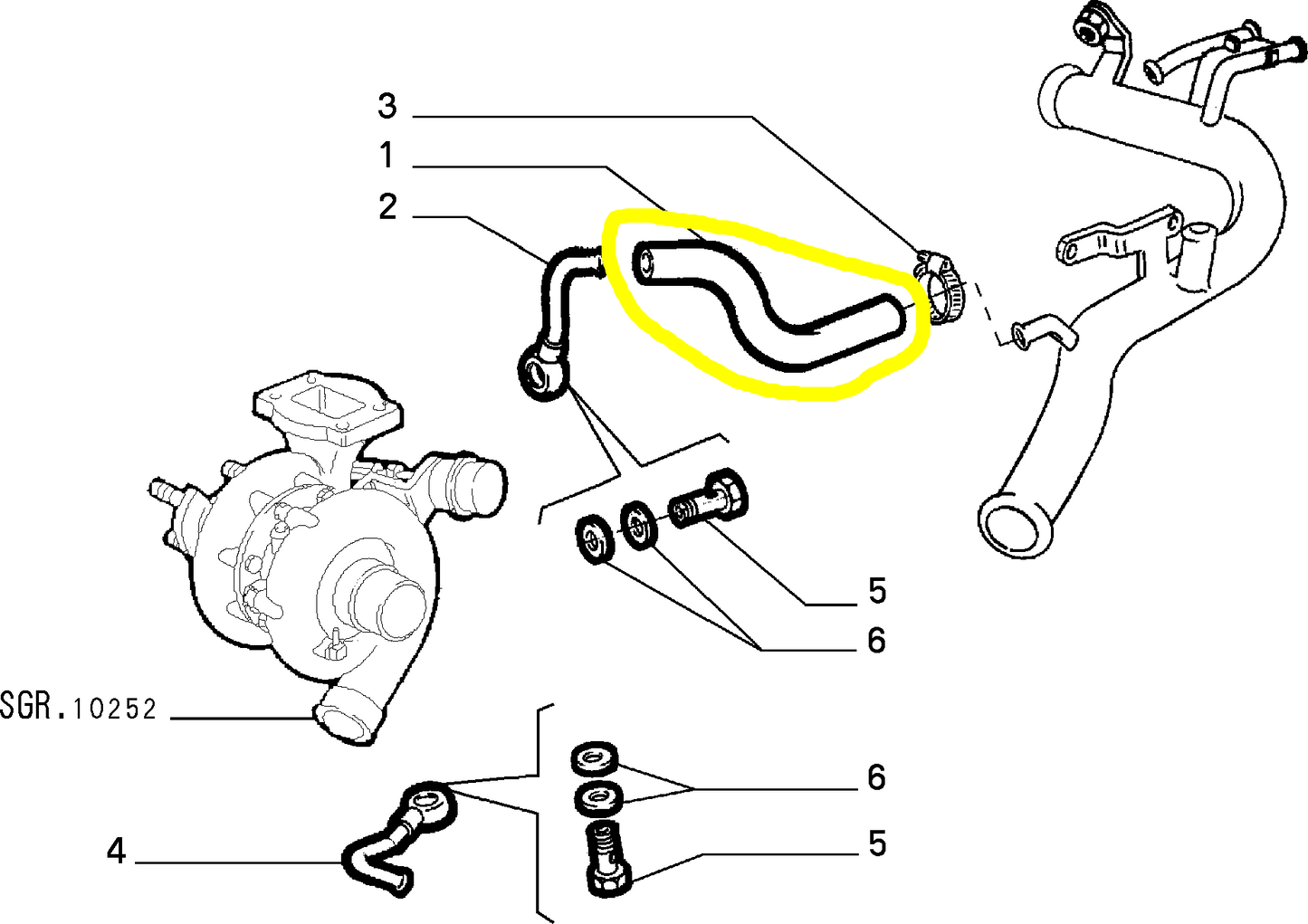 Lancia Dedra Integrale Manicotto Flessibile Tubo Turbina Nuovo Originale 7708160