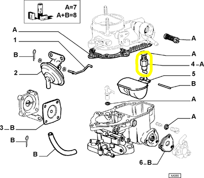 Autobianchi Y10 e A112 Abarth Valvola a Spillo Carburatore Nuova Originale 9911226