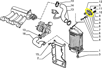 Lancia Delta Integrale and R86 Heat Exchanger Bracket New Original 82419629