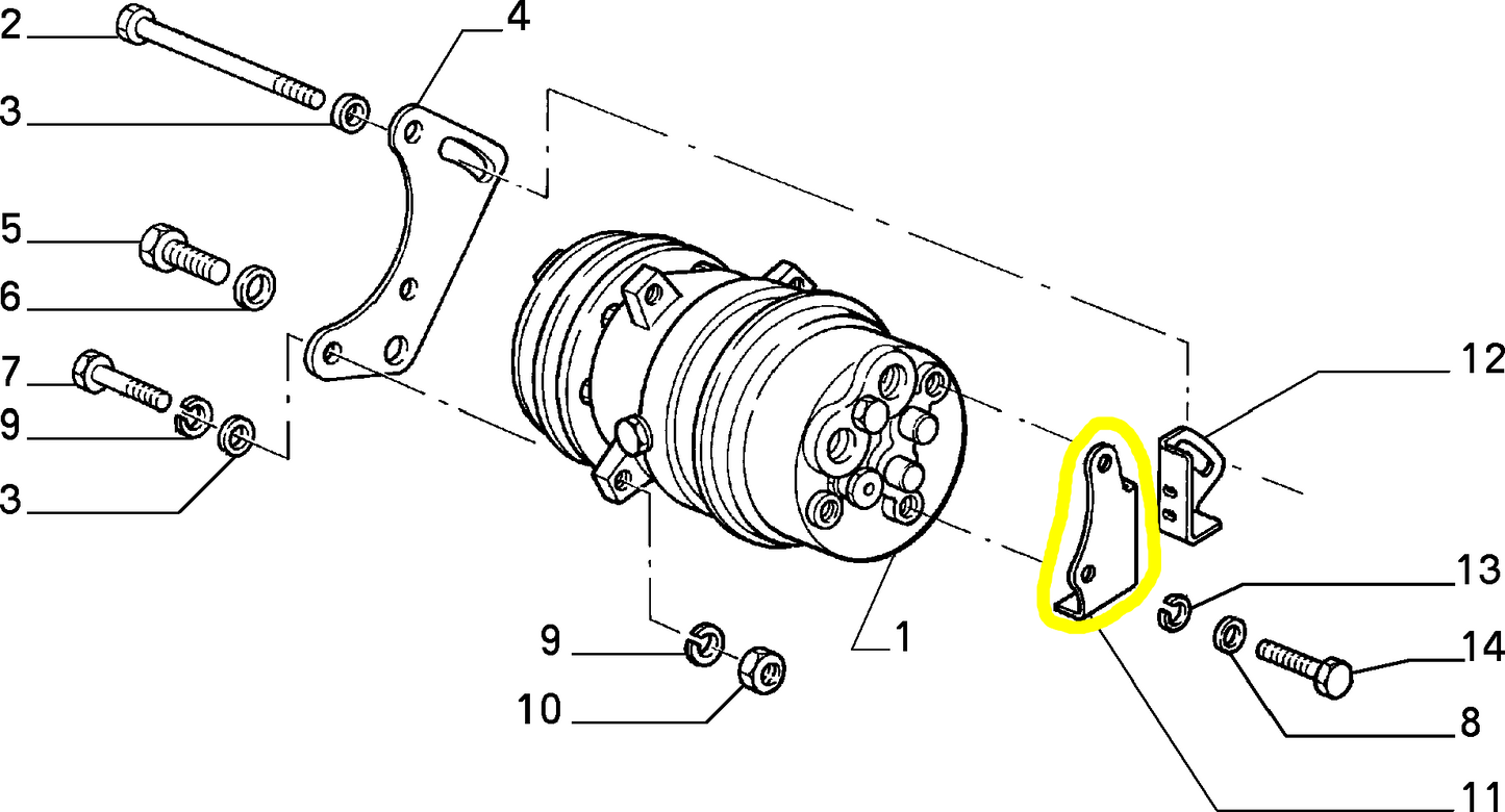 Lancia Delta e Dedra 1600 Staffa Compressore Aria Condizionata Nuova Originale 7681446 7621873