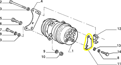 Lancia Delta e Dedra 1600 Staffa Compressore Aria Condizionata Nuova Originale 7681446 7621873