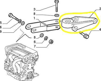 Lancia K 2000 IE TB 16V Supporto Tirante Sospensione Motore Nuovo Originale 7798441