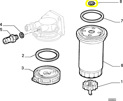 Lancia K Diesel Fiat Marea Fuel Filter Seal Gasket New Original 9947117