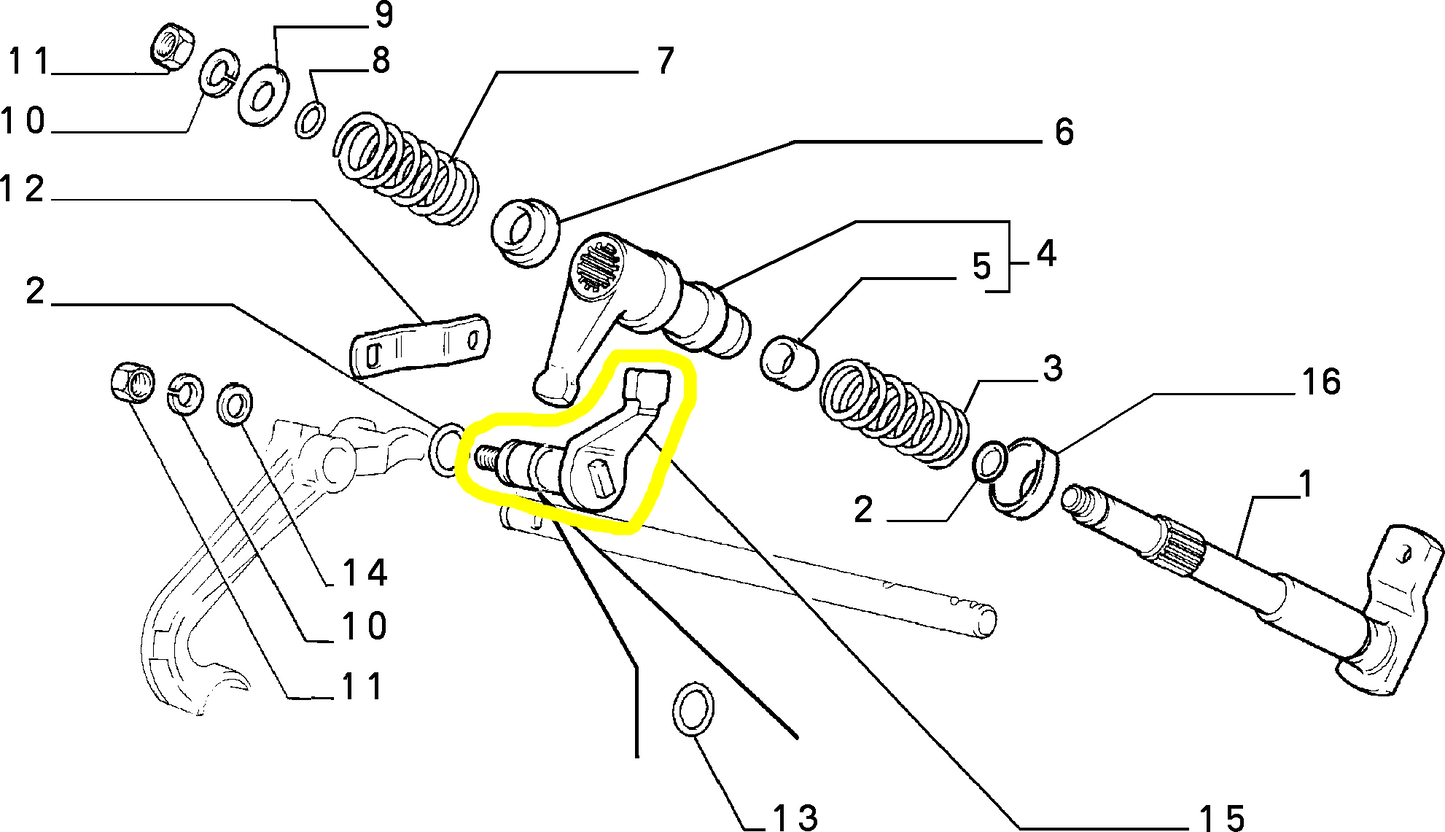 Autobianchi Y10 Internal Gear Selection Shaft New Original 7679751 5938416