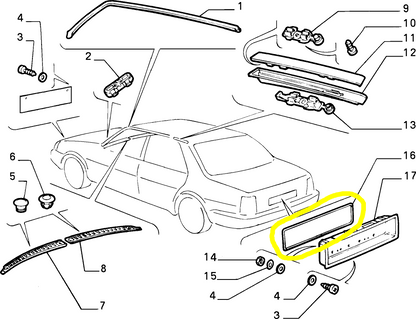 Lancia Thema Guarnizione di Tenuta Portatarga Posteriore Nuova Originale 82436608