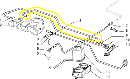 Lancia Delta R86 Tubo Flessibile Elettrovalvola Carburante Nuovo Originale 82440568