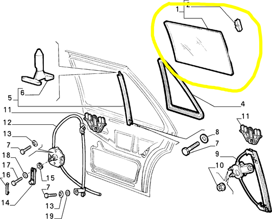 Lancia Thema Vetro Finestrino Cristallo Atermico Posteriore Destro Marrone 176589670 82402609