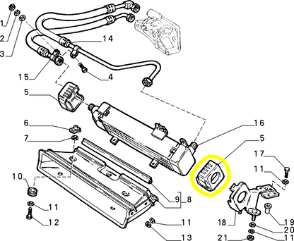 Lancia Thema K Fiat Croma Tassello Elastico Radiatore Olio Nuovo Originale 82434475