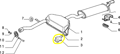 Lancia Delta and Dedra Auxiliary Silencer Bracket New Original 7754165 7573061