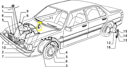 Lancia Thema Fiat Croma Tappo Parafango Anteriore Nuovo Originale 82413904