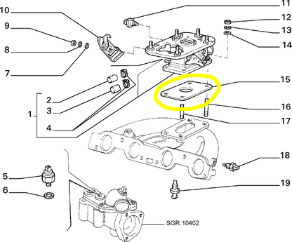 Lancia Delta 1600 R86 Weber Throttle Body Spacer New Original 7702705 7540856
