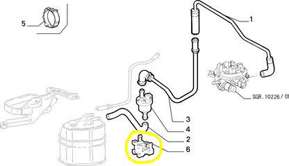 Lancia K and Y Fuel Trap Electrovalve Clip New Original 7771491 60812101