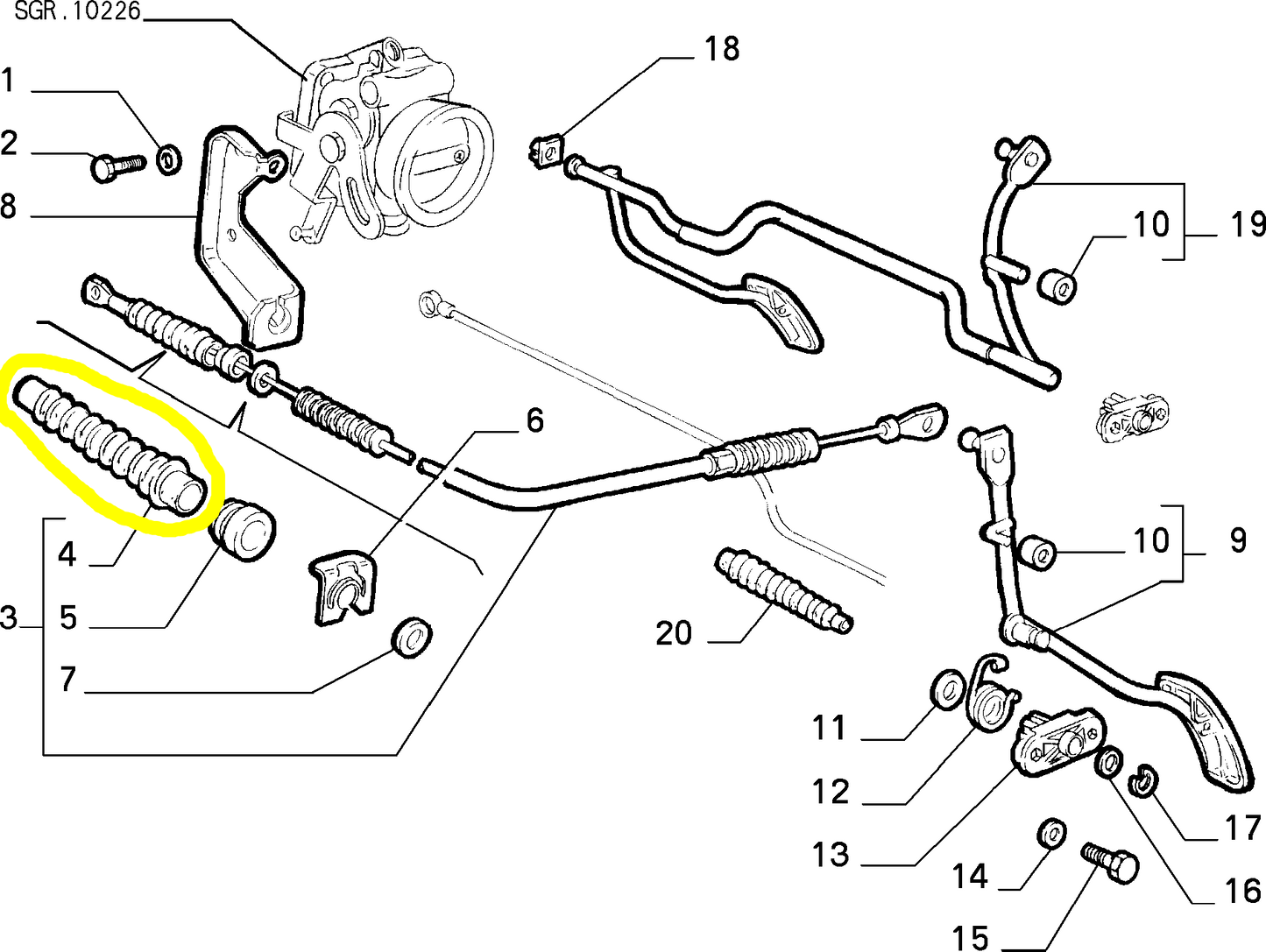 Lancia Thema Fiat Croma Protezione Trasmissione Flessibile Acceleratore Nuova Originale 82474127