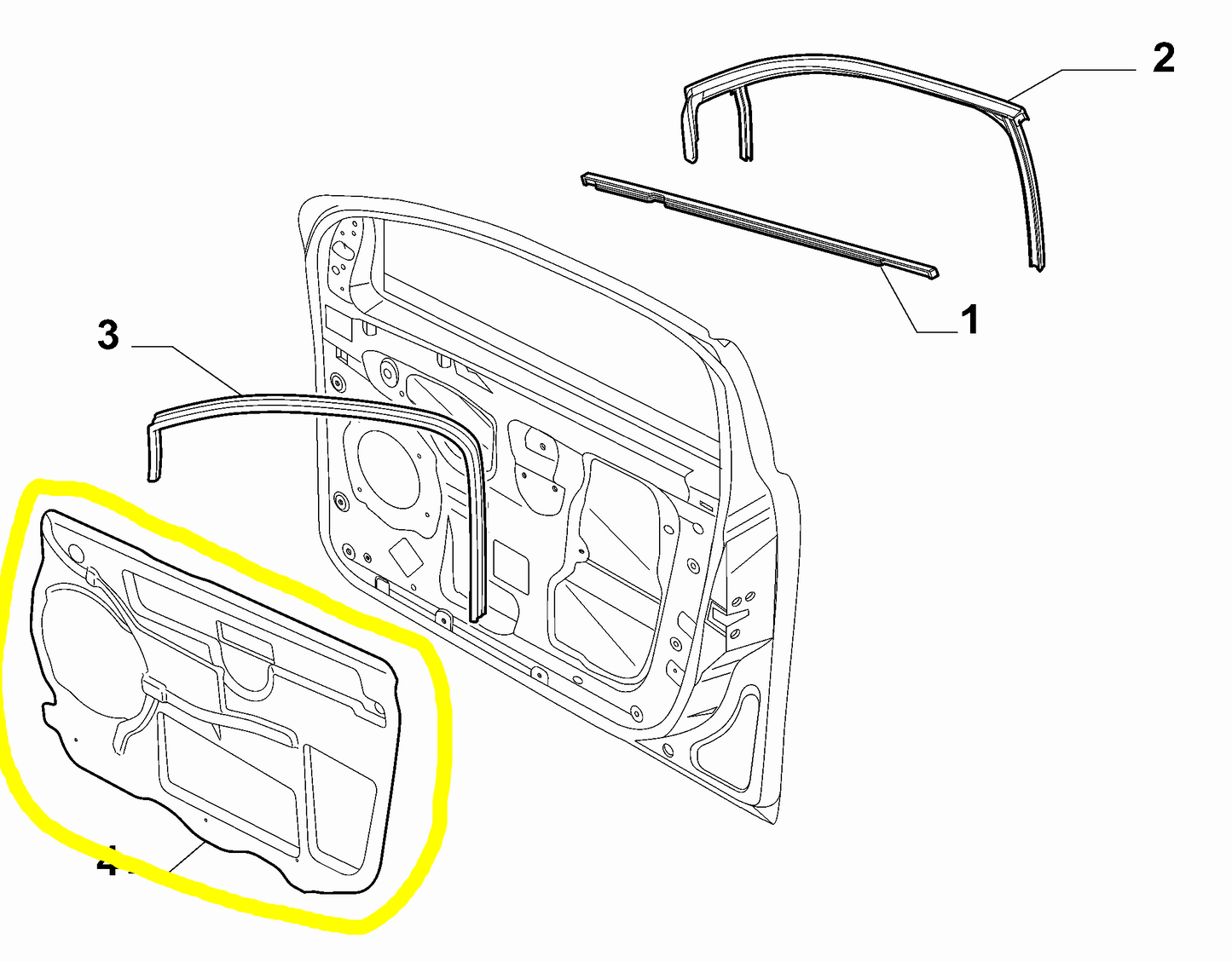 Lancia Ypsilon Riparo Imbottitura Portiera Anteriore Sinistra Nuovo Originale 51932165 51833757