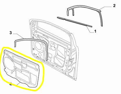 Lancia Ypsilon Front Right Door Protection New Original 51932164 51833745