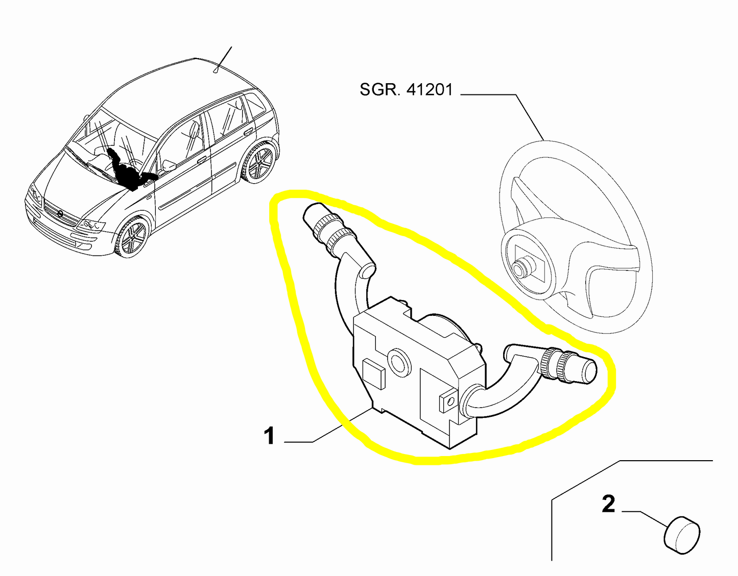 Lancia Musa Fiat Idea Light Switch Release New Original 735480396 735400933