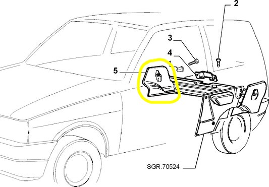 Autobianchi Y10 Rivestimento Destro Vano Bagagliaio Nuovo Originale 182426460