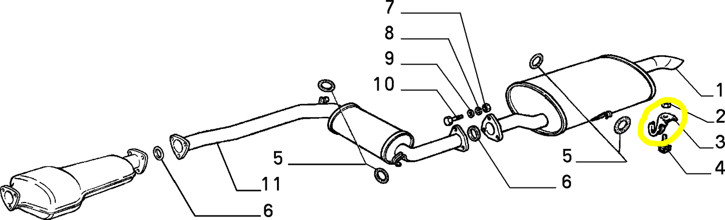 Lancia Thema Fiat Croma Alfa Romeo 164 Staffa Tubazione di Scarico Nuova Originale 82438899 60801783