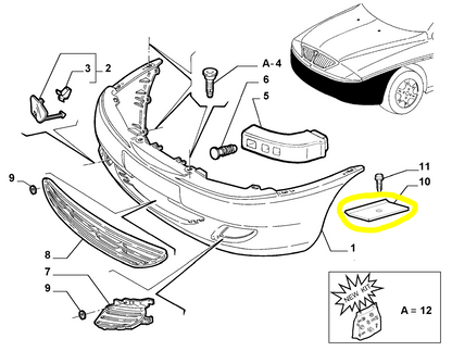 Lancia Y Front Bumper Bracket New Original 46816013