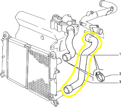 Lancia Dedra 1800 and 2000 Radiator Lower Sleeve New Original 7680957 7593704