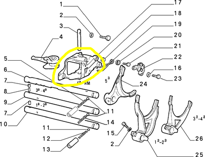 Lancia Delta R86 Supporto Leva Interna Cambio Nuovo Originale 4408895 4451146 - Raggi's Collectibles' Automotive Art