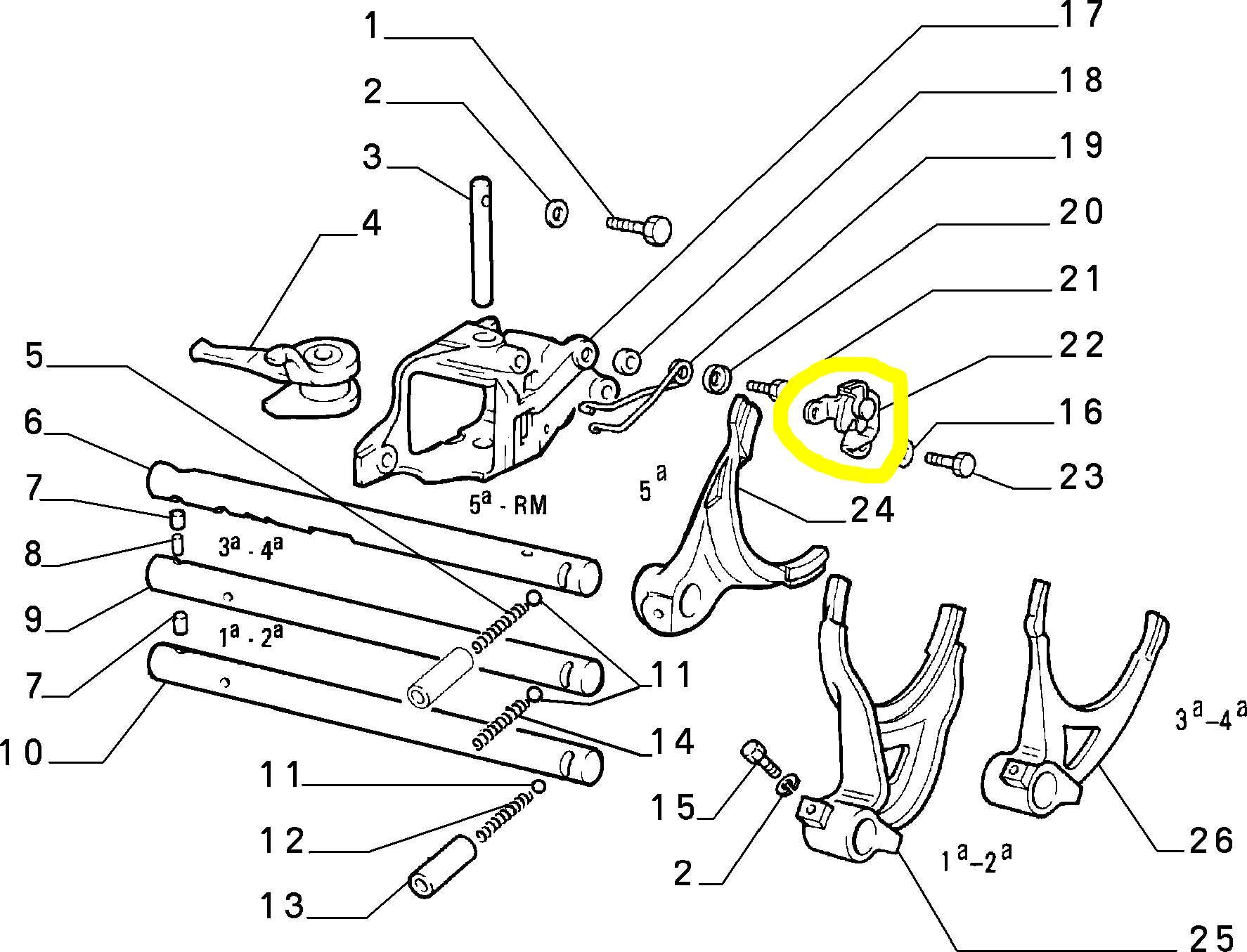 Lancia Delta R86 Supporti Selettore Forcella Cambio Nuovo Originale 4408887 97610272 - Raggi's Collectibles' Automotive Art