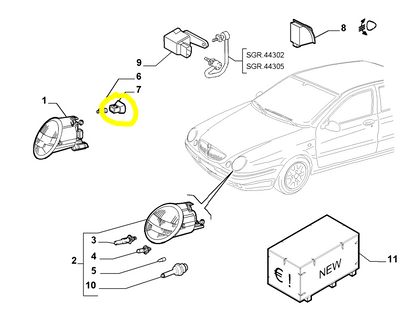Lancia Lybra Front Headlight Clip New Original 46512770