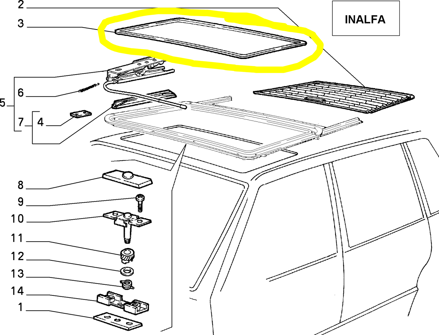 Fiat Uno e Uno Turbo Guarnizione Abbellimento tetto Apribile Nuova Originale 5887595 - Raggi's Collectibles' Automotive Art