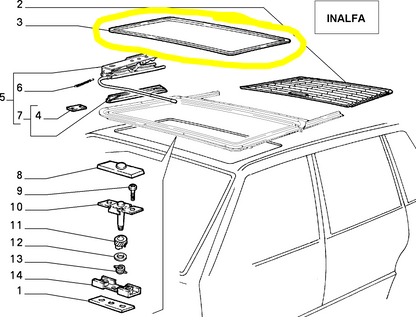 Fiat Uno e Uno Turbo Guarnizione Abbellimento tetto Apribile Nuova Originale 5887595 - Raggi's Collectibles' Automotive Art