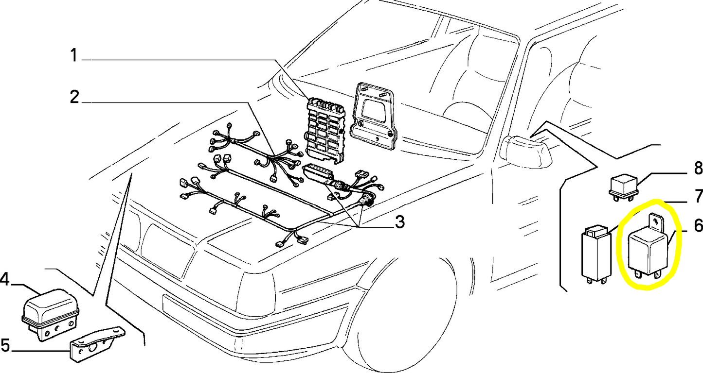 Lancia Thema 8.32 Ferrari Fiat Uno Turbo Teleruttore Relè Impianto Iniezione 7628059
