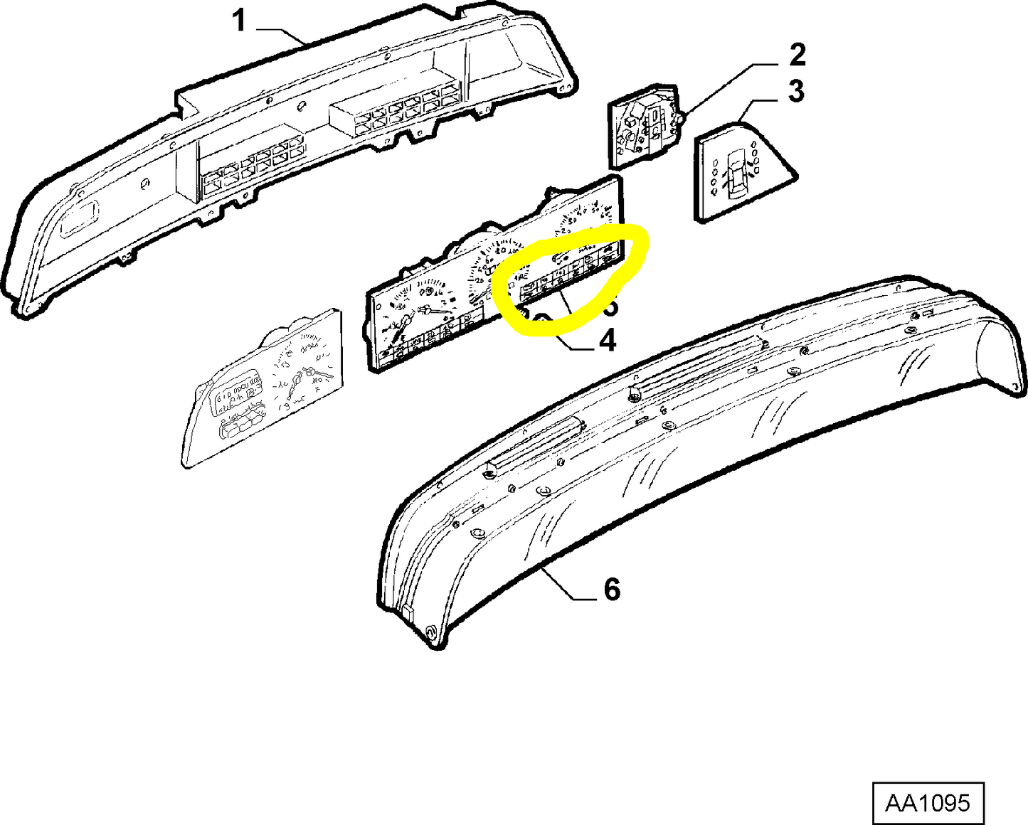 Lancia Dedra Instrument Panel Warning Lights New Spare Part Code 9942101