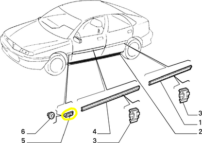 Lancia Delta Modanatura Parafango Anteriore Destro Nuova Originale 82487157