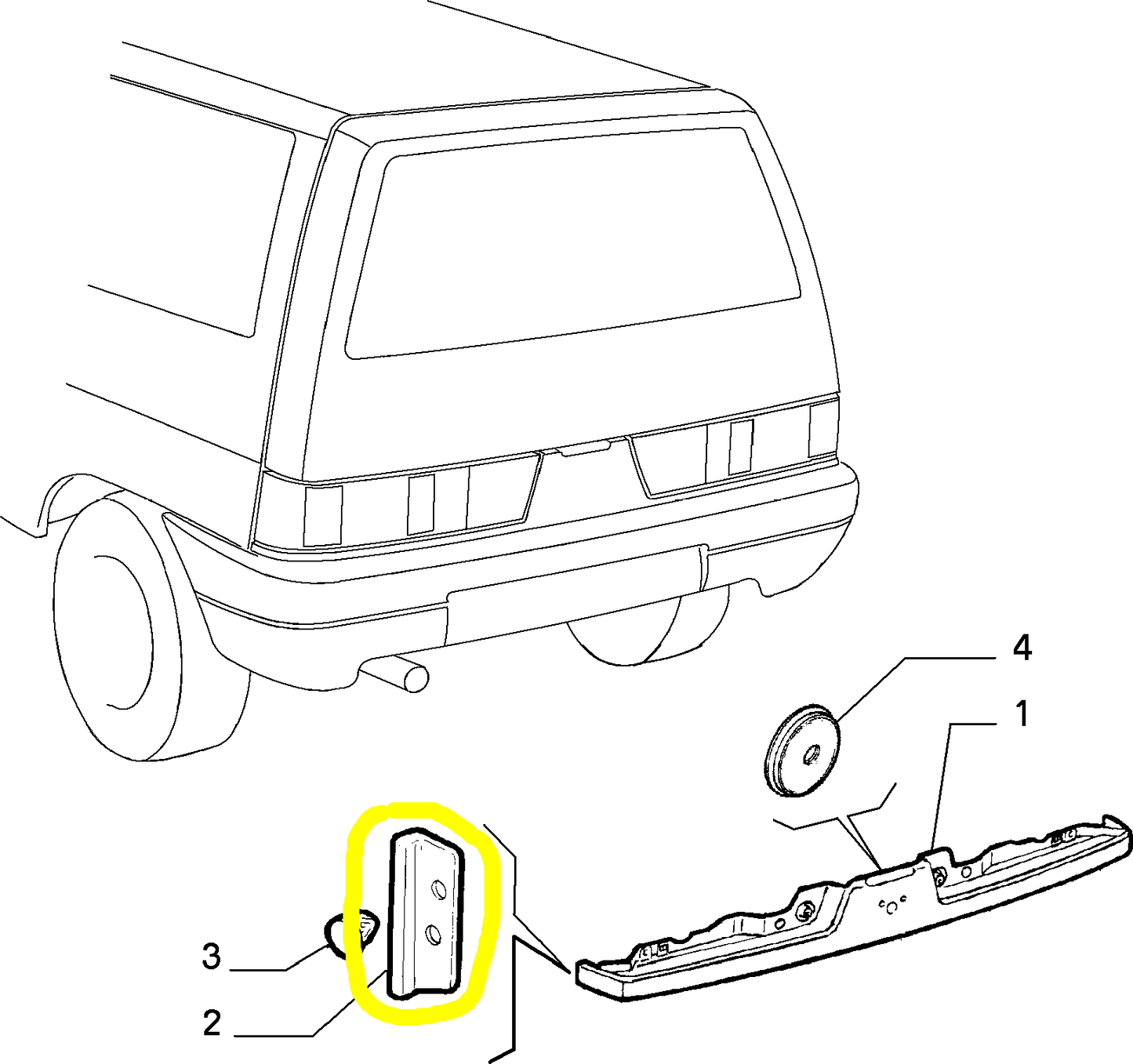 Autobianchi Y10 Rear Molding Right Seal Gasket New Original 7713428