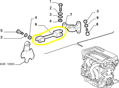 Lancia Thema Fiat Croma Tirante Supporto Sospensione Motore Nuovo Originale 82484903 82479542