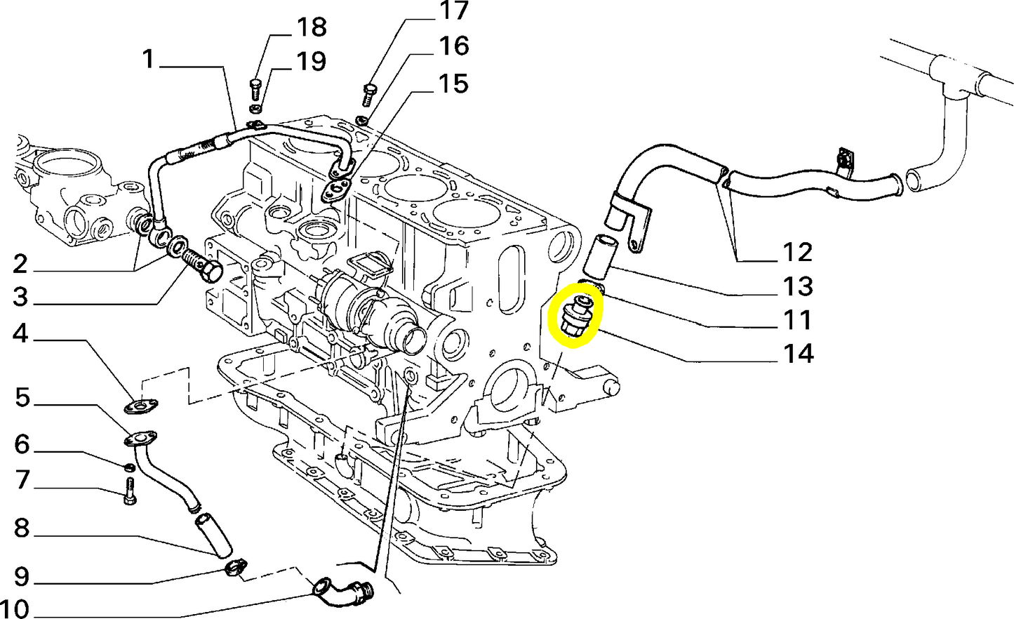 Lancia Delta Integrale and Evoluzione Engine Oil Breather Valve New Original 7673992 60805698