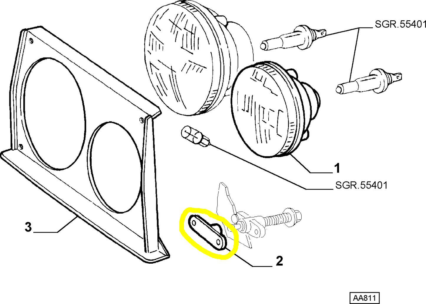 Lancia Delta Integrale Piastrina Vite Regolazione Fanale Anteriore Nuova Originale 9943510