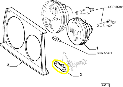 Lancia Delta Integrale Piastrina Vite Regolazione Fanale Anteriore Nuova Originale 9943510