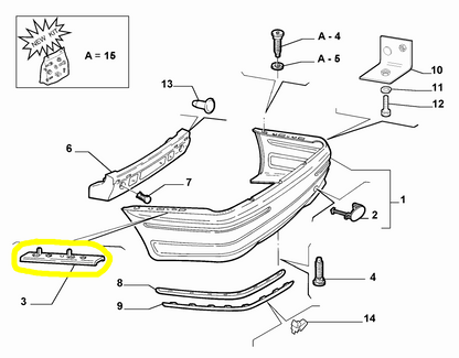 Lancia Lybra Right Rear Bumper Reinforcement New Original 46736415