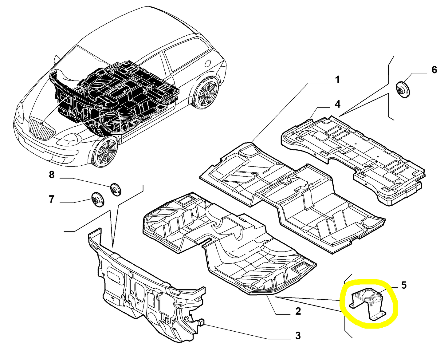 Lancia Musa and Ypsilon Selespeed Gearbox Control Plug New Original 46841862