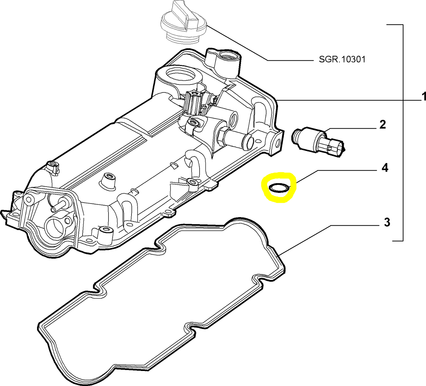 Lancia Ypsilon and Musa Cylinder Head Cover Seal Gasket New Original 71740677 55222897